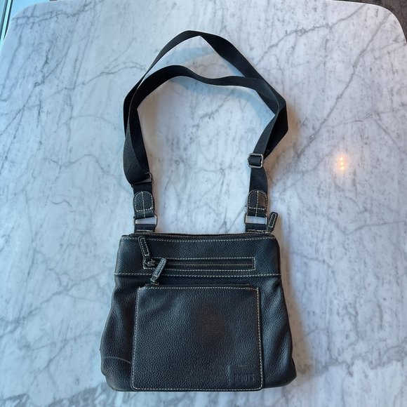 Roots Premium Black Leather Bag - Picture 1 of 11
